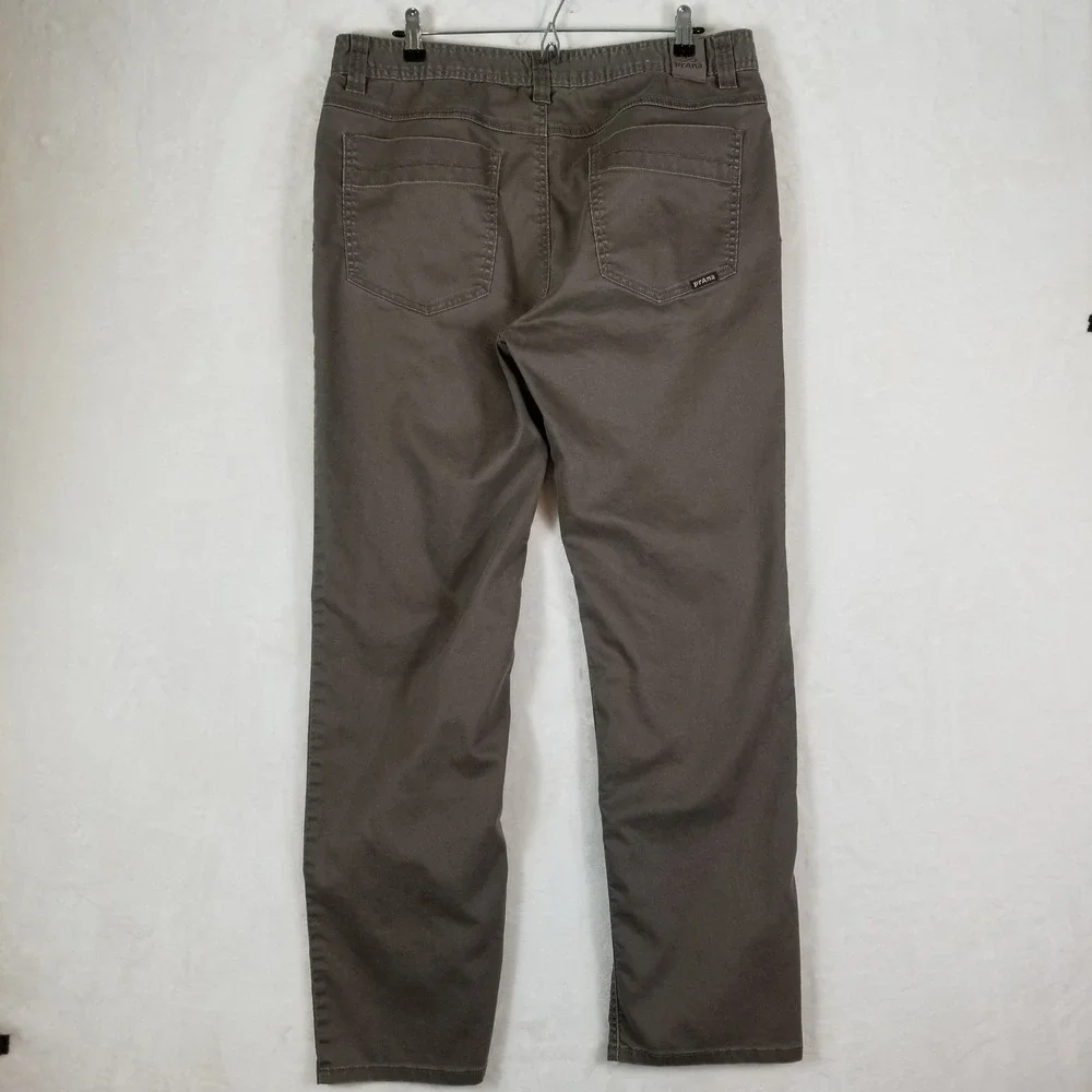 Prana Slim Fit Pants Mens 36x32 Charcoal Gray Organic Cotton Stretch Bridger